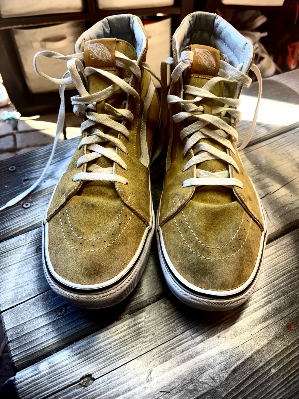 Vans Sk8-Hi MTE yellow Suede Sneakers Size US 12 good condition